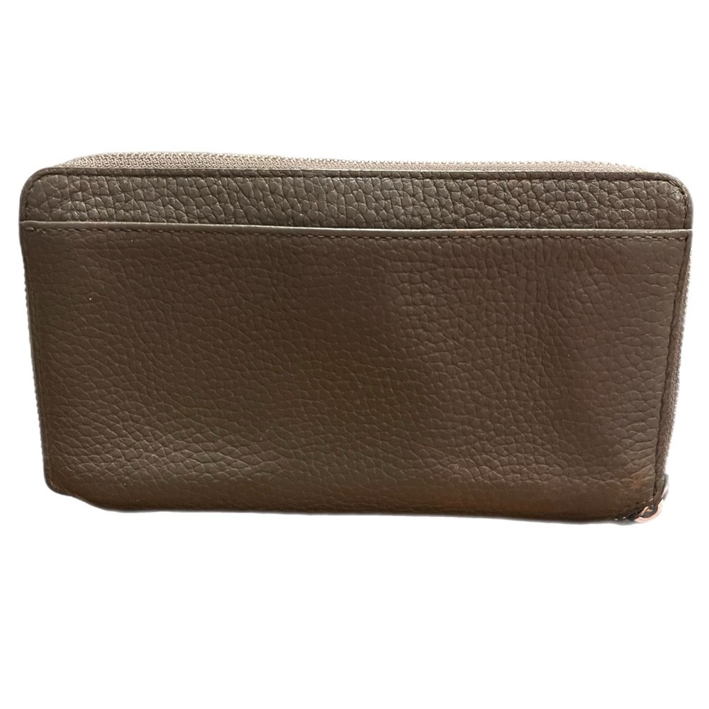 ALLSAINTS gray pebbled leather Long Wallet zippy with wristlet WLT2 - Picture 2 of 10